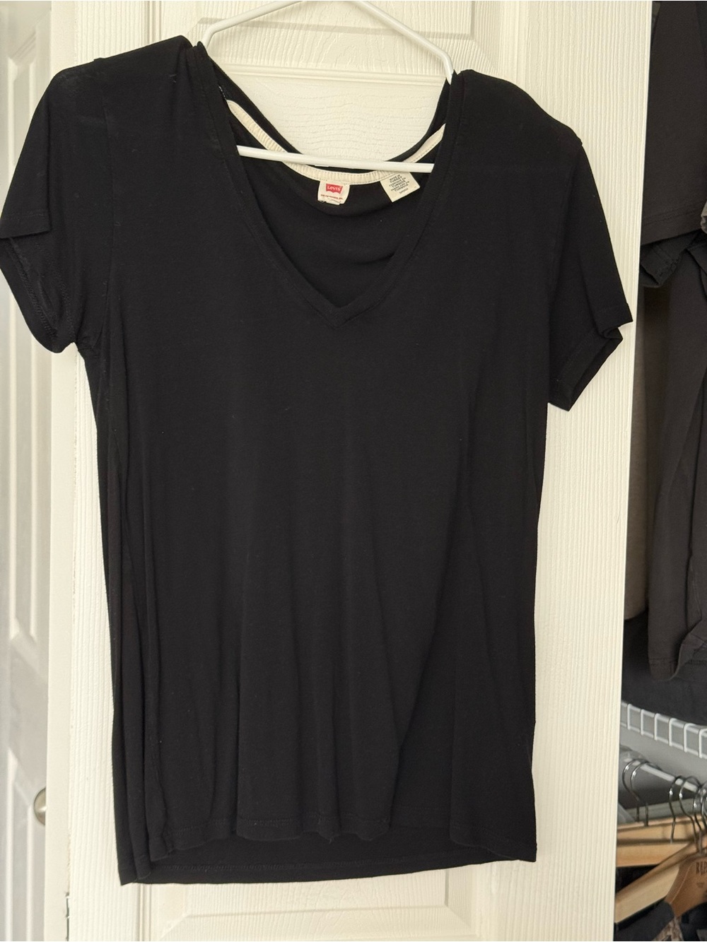 Classic Black V-Neck Women's Top